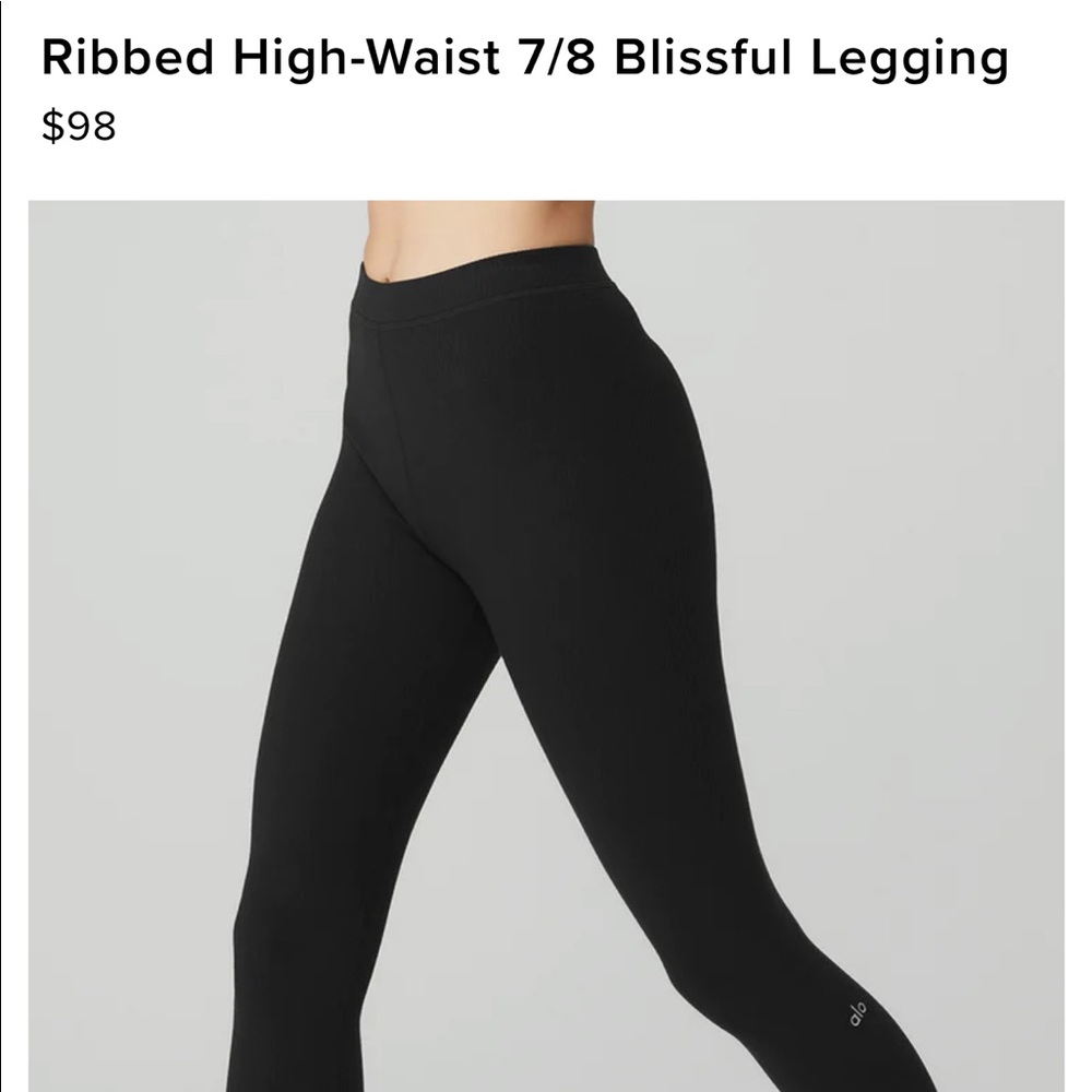Alo ribbed leggings black XXS